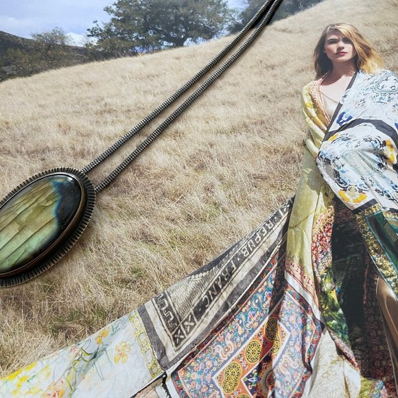 KIMYA JOYAS Artisan Hand Engraved Labradorite Sterling Silver Pendant is NWOT! - Picture 9 of 11